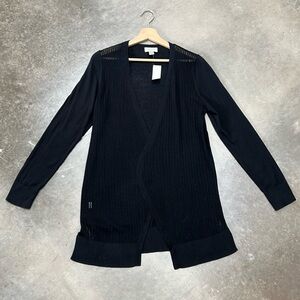 LOFT Elegant Black Knit Cardigan